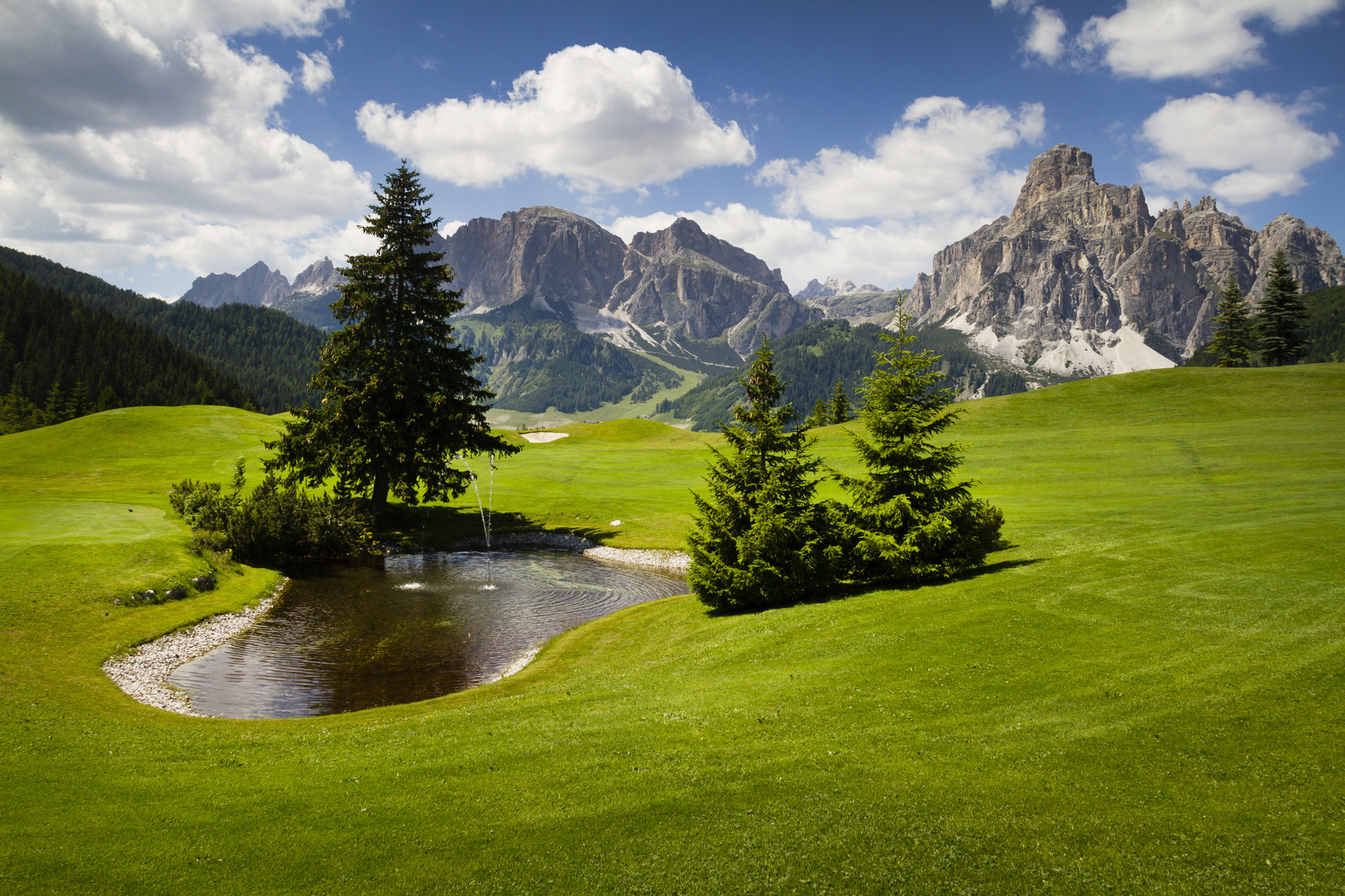 Beautiful golf course in the mountains with spectacular views